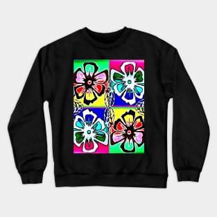 Flowers 2 Neon Pop Art Crewneck Sweatshirt